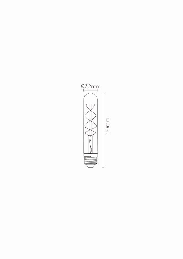 Lucide T32 - Filament lamp - Ø 3 cm - LED Dimb. - E27 - 1x4,9W 2200K - Amber - Afbeelding 6