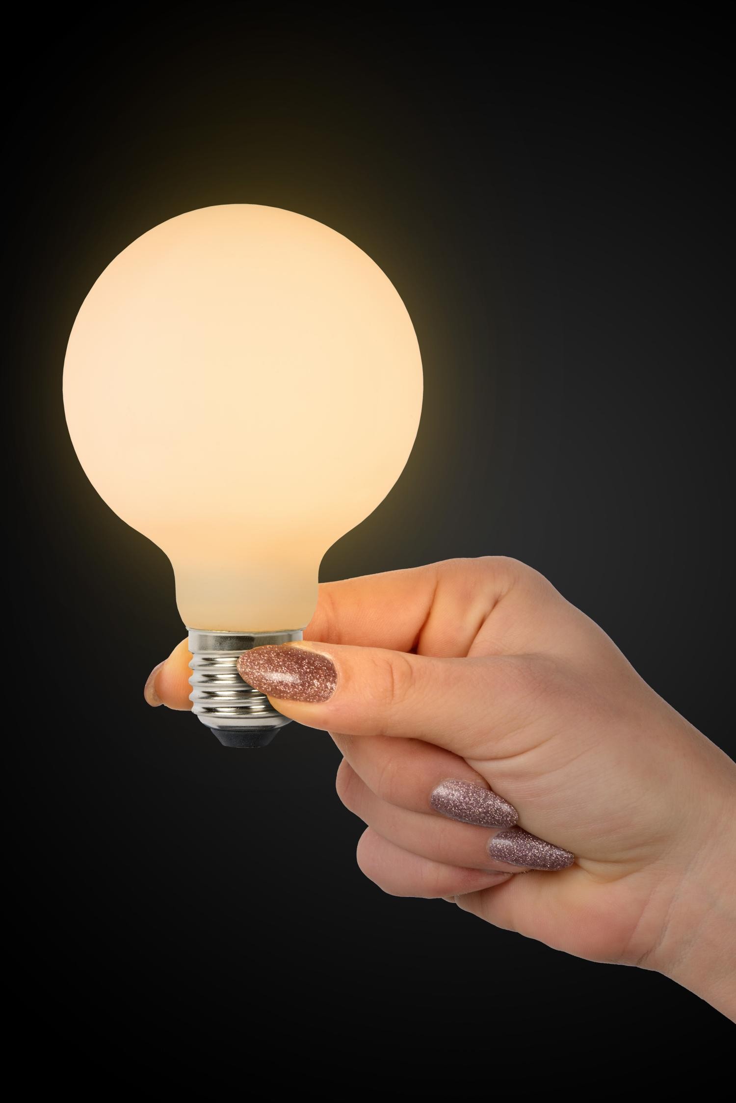 Lucide G80 - Filament lamp - Ø 8 cm - LED Dimb. - E27 - 1x8W 2700K - Opaal - Afbeelding 4