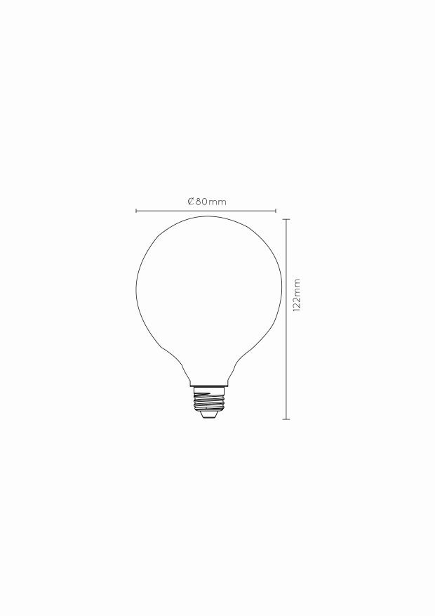 Lucide G80 - Filament lamp - Ø 8 cm - LED Dimb. - E27 - 1x8W 2700K - Opaal - Afbeelding 8