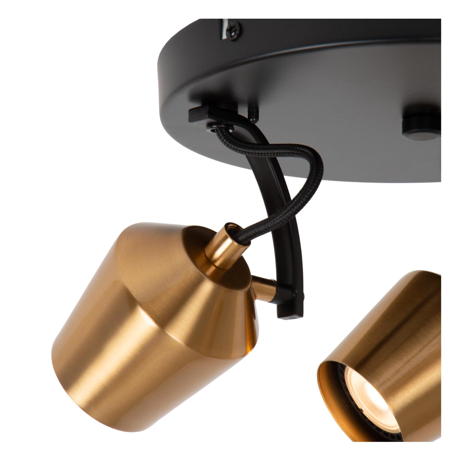 Lucide EMILE - Plafondspot - Ø 23 cm - 3xGU10 - Mat Goud / Messing - Afbeelding 4