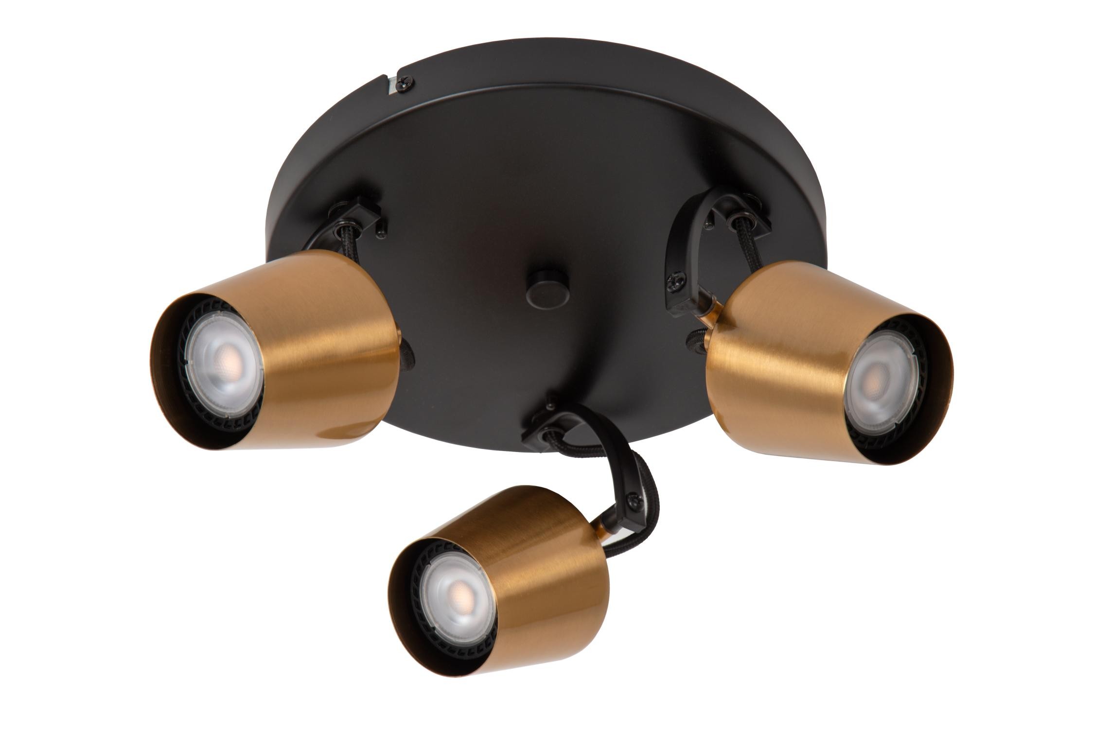 Lucide EMILE - Plafondspot - Ø 23 cm - 3xGU10 - Mat Goud / Messing - Afbeelding 2