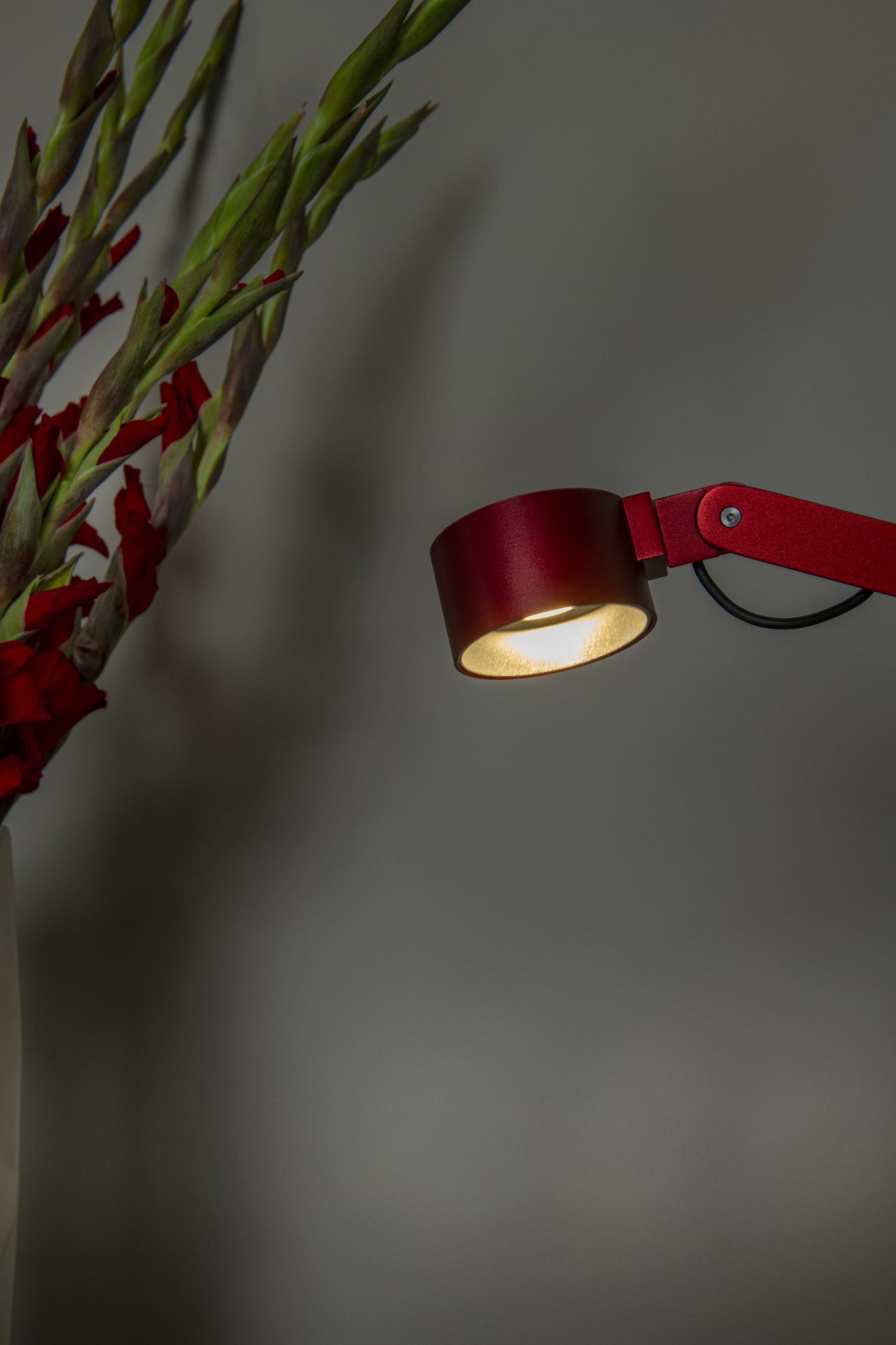 Lucide OGDEN - Tafellamp - LED Dimb. - 1x7W 3000K - Rood - Afbeelding 4