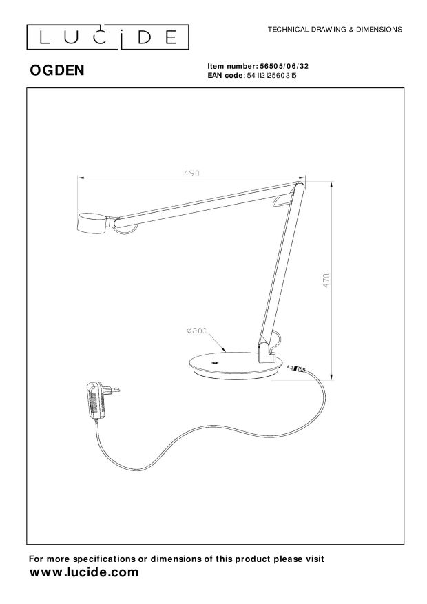 Lucide OGDEN - Tafellamp - LED Dimb. - 1x7W 3000K - Rood - Afbeelding 9