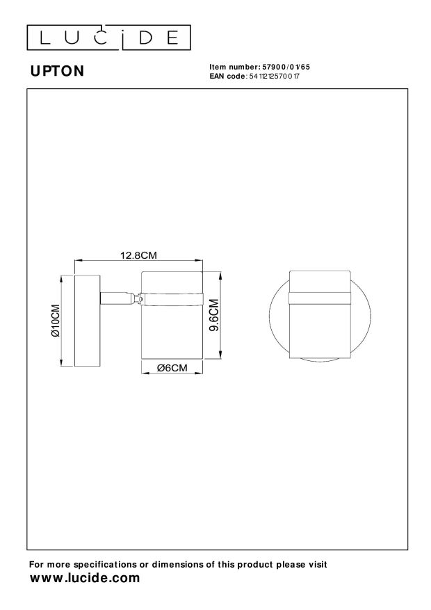 Lucide UPTON - Plafondspot - 1xGU10 - Fumé - Afbeelding 4
