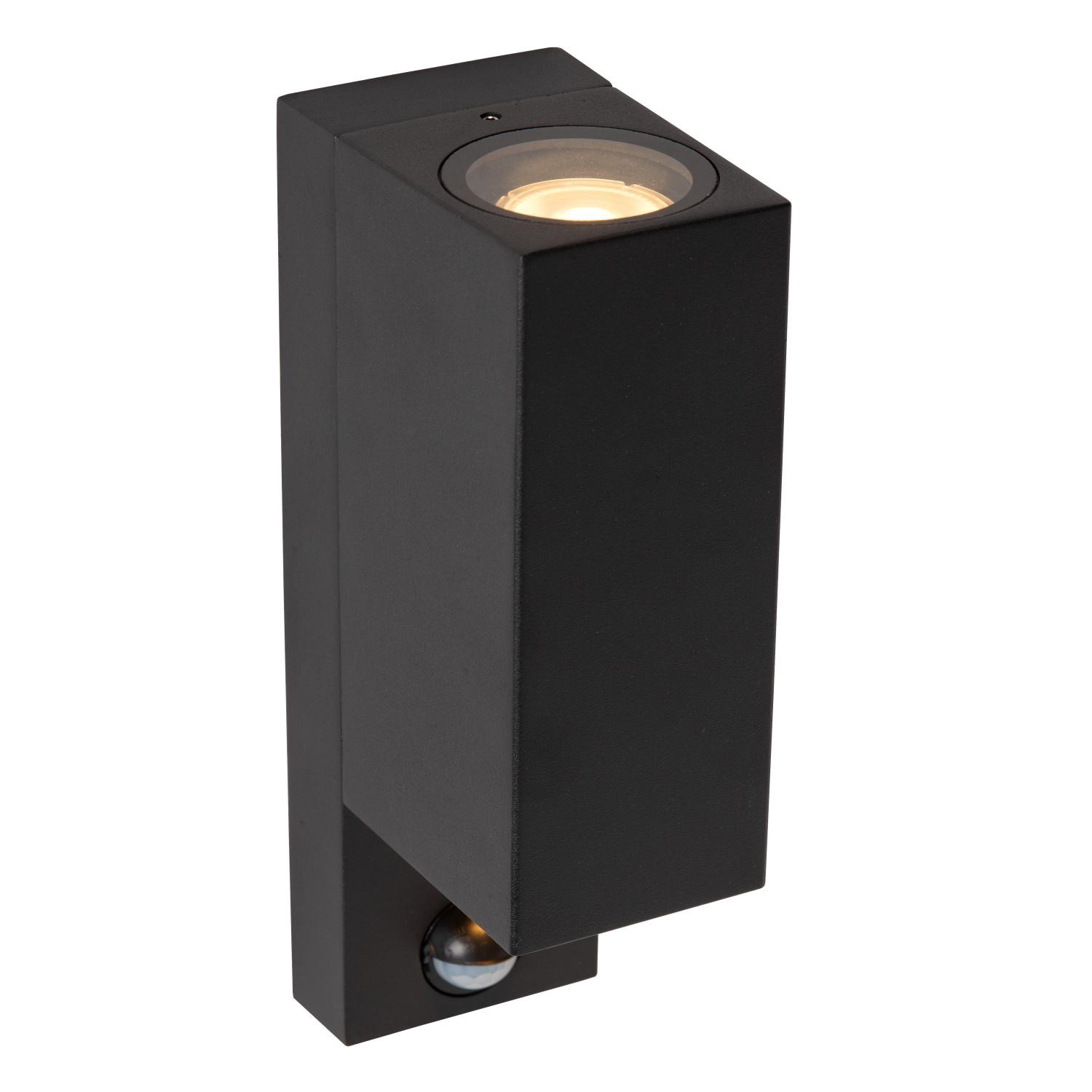 Lucide ZARO IR - Wandspot / Wandlamp Binnen/Buiten - 2xGU10 - IP65 - Beweging & dag/nacht sensor - Zwart - Afbeelding 4