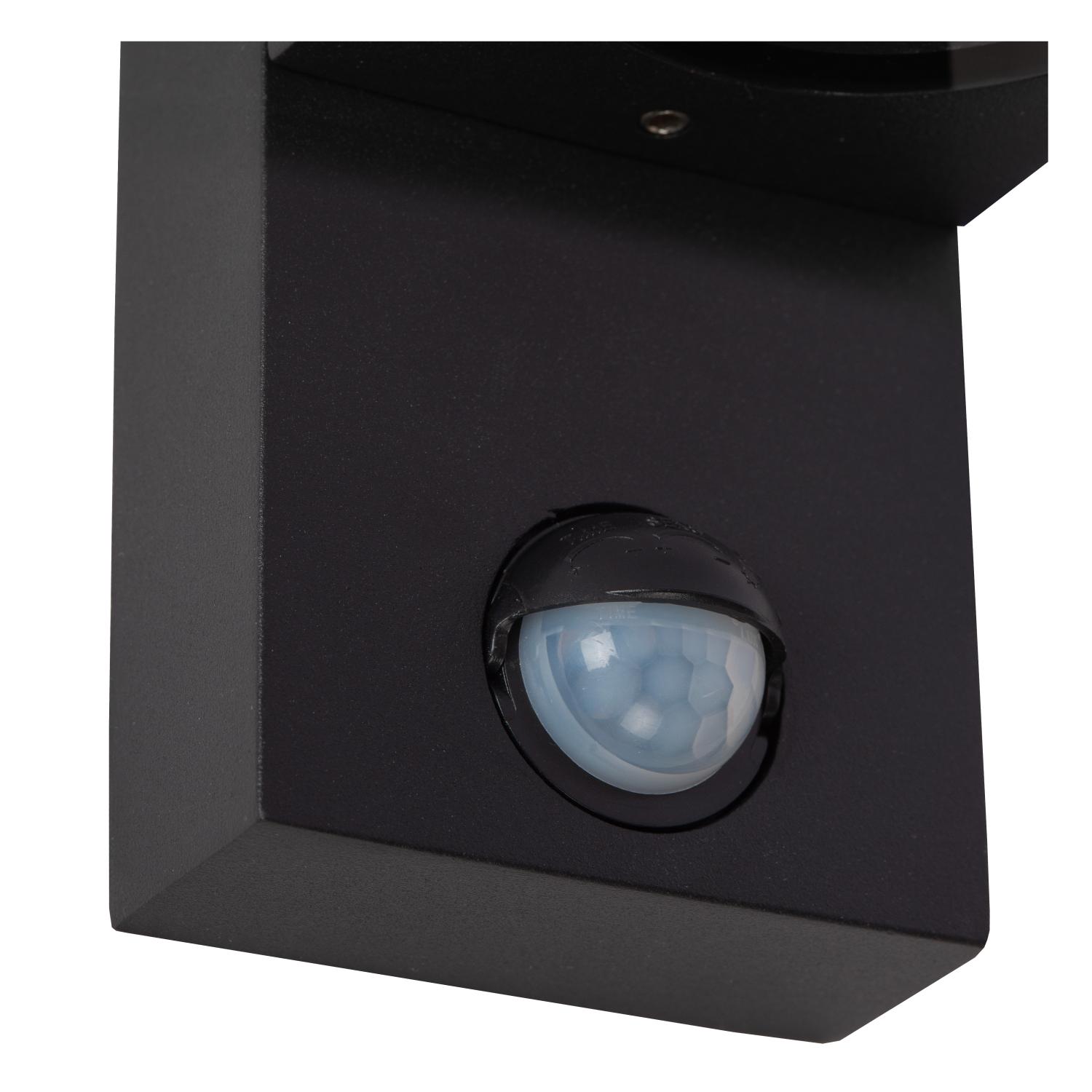 Lucide ZARO IR - Wandspot / Wandlamp Binnen/Buiten - 2xGU10 - IP65 - Beweging & dag/nacht sensor - Zwart - Afbeelding 5