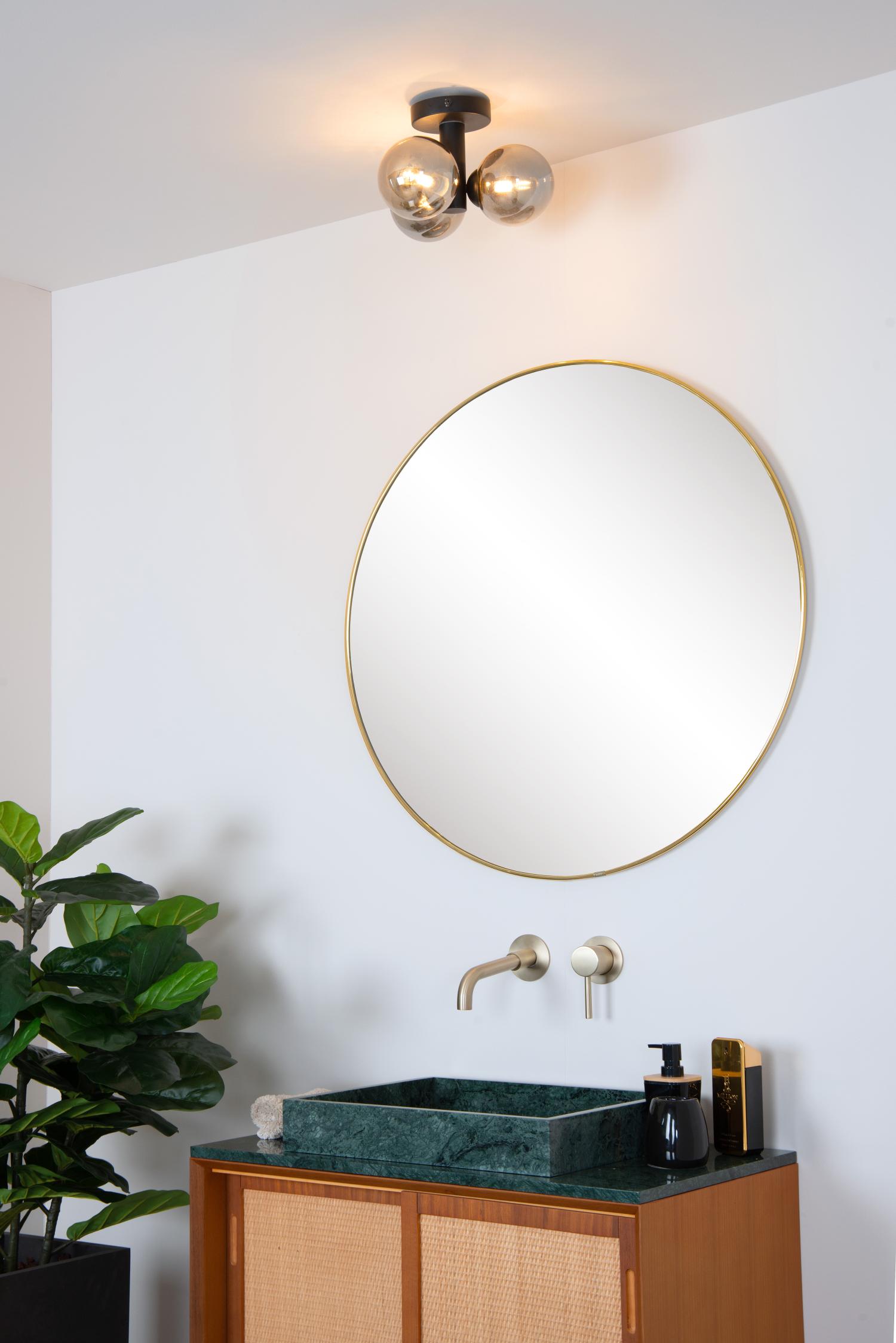 Lucide TRUDY - Plafonnière Badkamer - Ø 28 cm - 3xG9 - IP44 - Zwart - Afbeelding 7