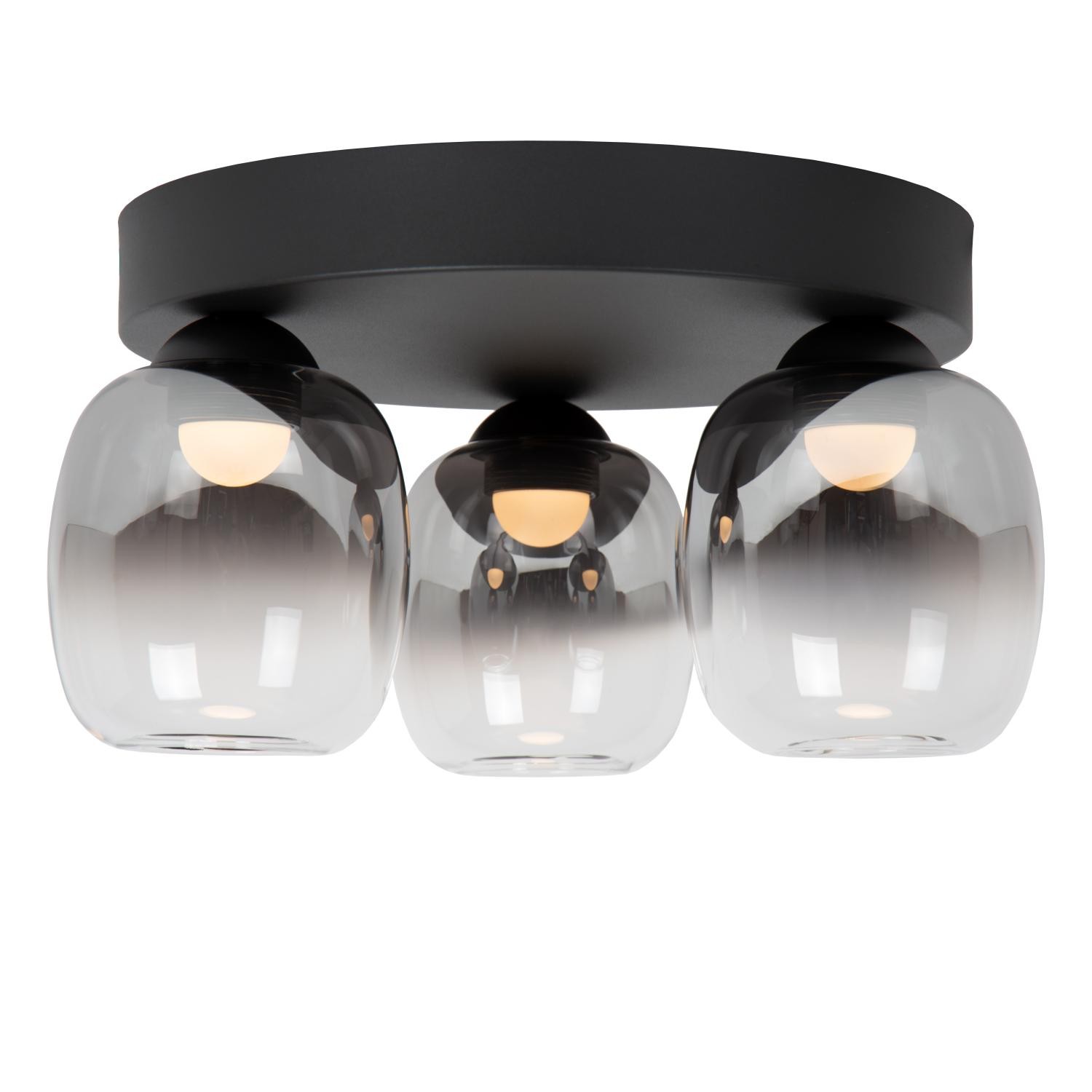 Lucide TAMINO - Plafonnière - LED Dimb. - 3x5,6W 3000K - Zwart - Afbeelding 3