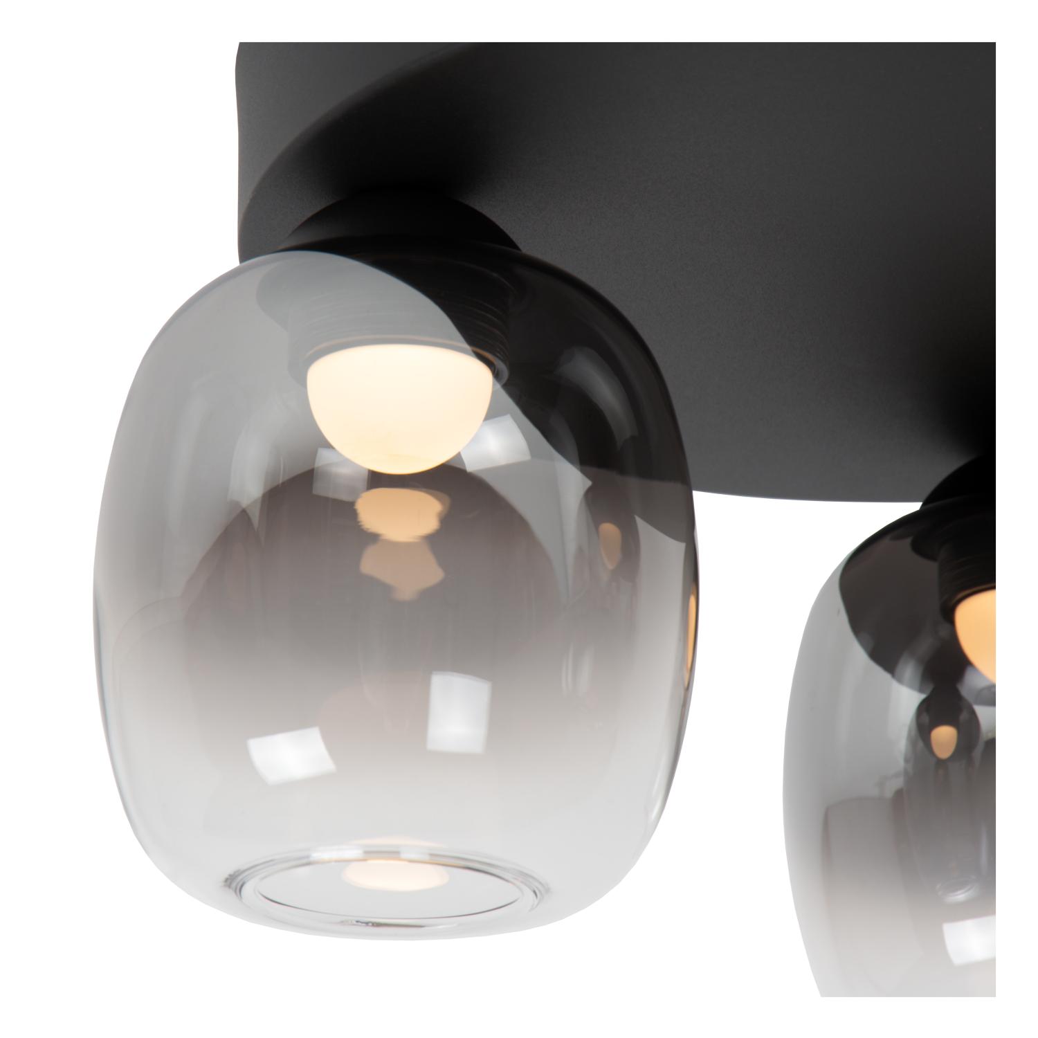 Lucide TAMINO - Plafonnière - LED Dimb. - 3x5,6W 3000K - Zwart - Afbeelding 4