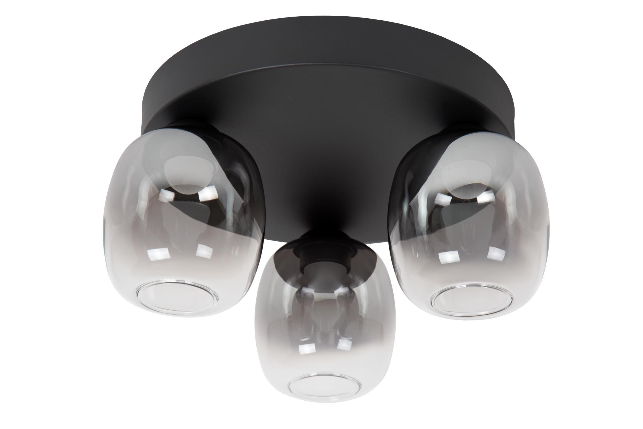 Lucide TAMINO - Plafonnière - LED Dimb. - 3x5,6W 3000K - Zwart - Afbeelding 2