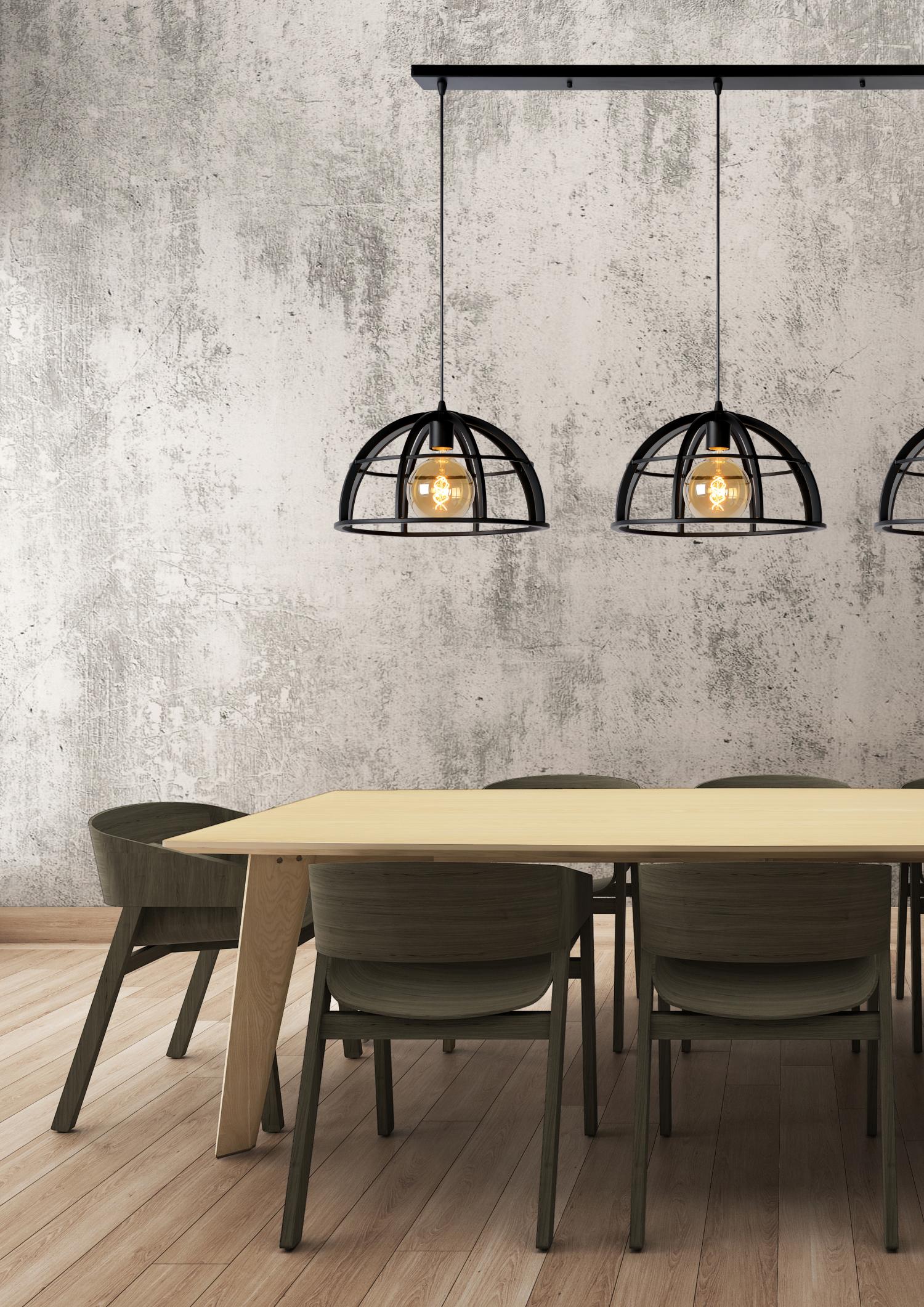 Lucide DIKRA - Hanglamp - Ø 40 cm - 3xE27 - Zwart - Afbeelding 4