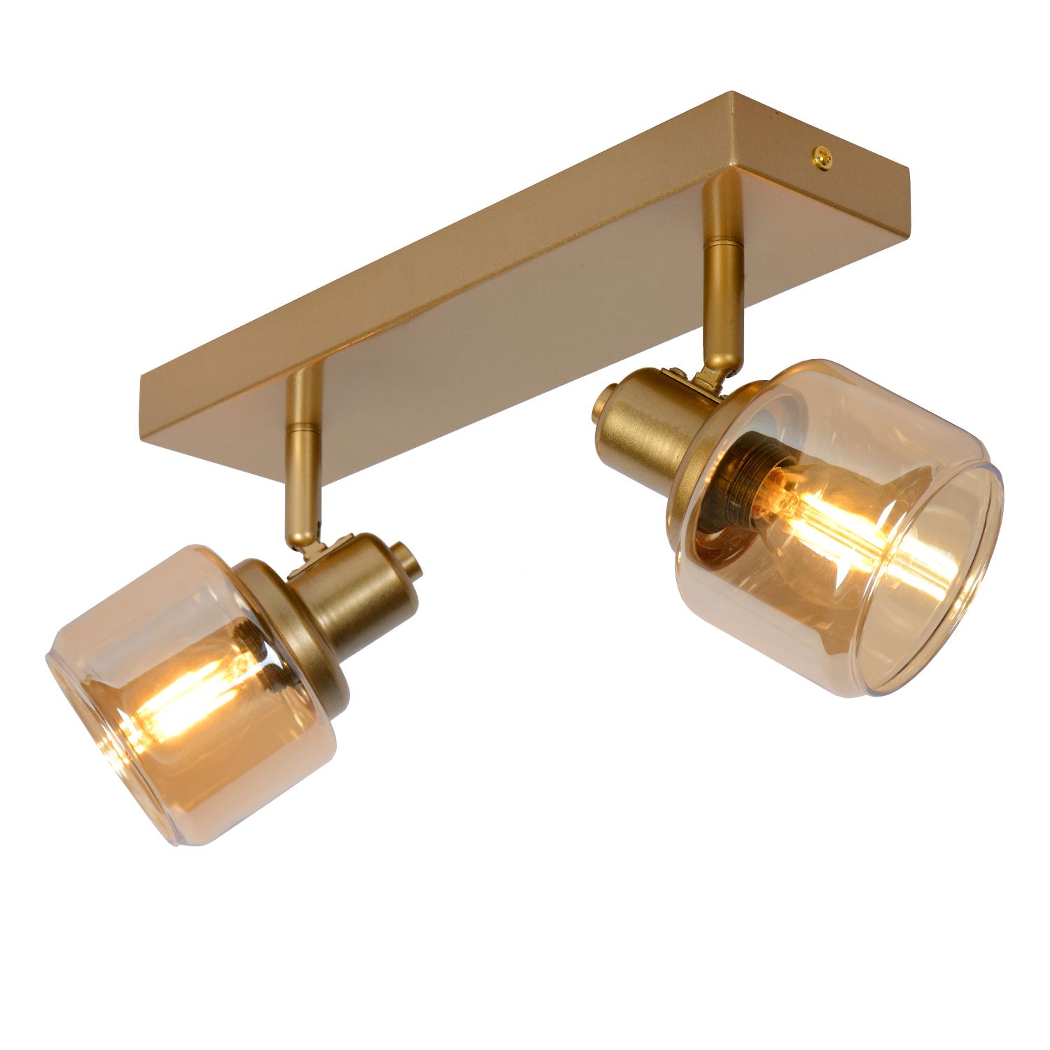 Lucide BJORN - Plafondspot - 2xE14 - Mat Goud / Messing - Afbeelding 8