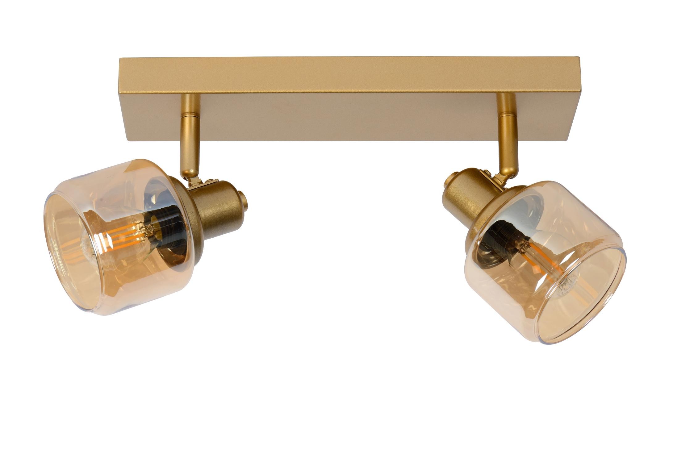 Lucide BJORN - Plafondspot - 2xE14 - Mat Goud / Messing - Afbeelding 2