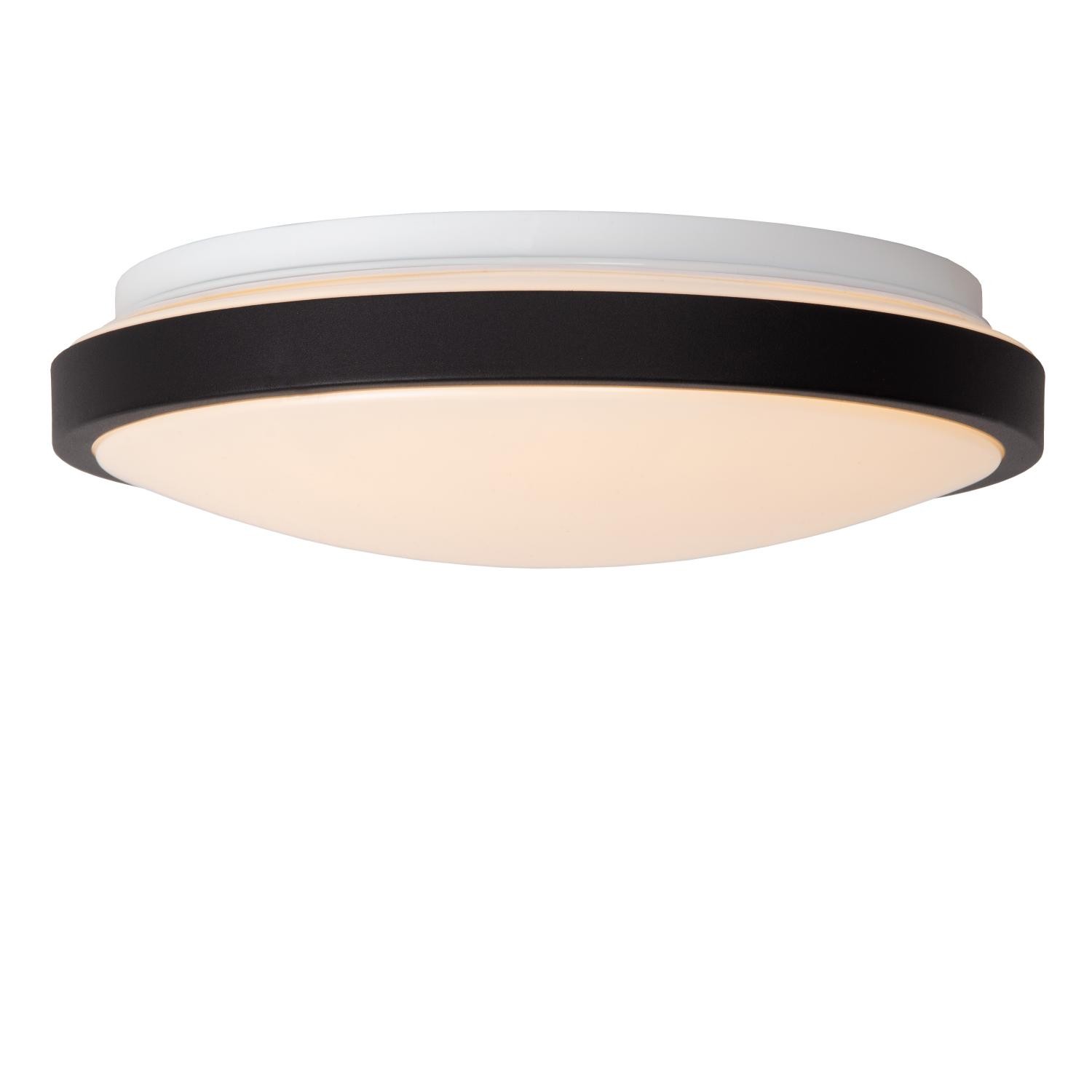 Lucide DASHER - Plafonnière Badkamer - Ø 29,3 cm - LED - 1x12W 2700K - IP44 - Beweging & dag/nacht sensor - Zwart - Afbeelding 5