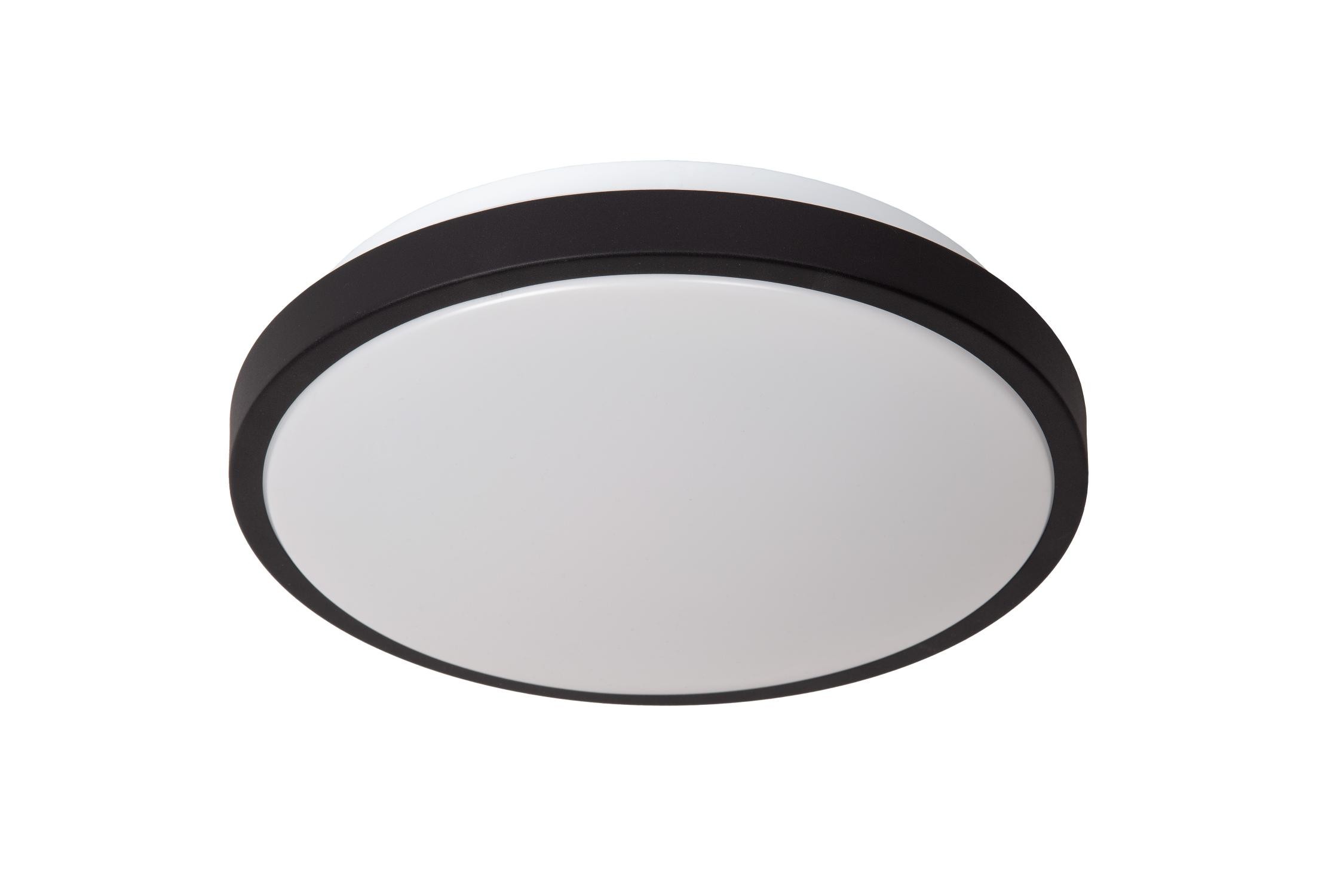 Lucide DASHER - Plafonnière Badkamer - Ø 29,3 cm - LED - 1x12W 2700K - IP44 - Beweging & dag/nacht sensor - Zwart - Afbeelding 2