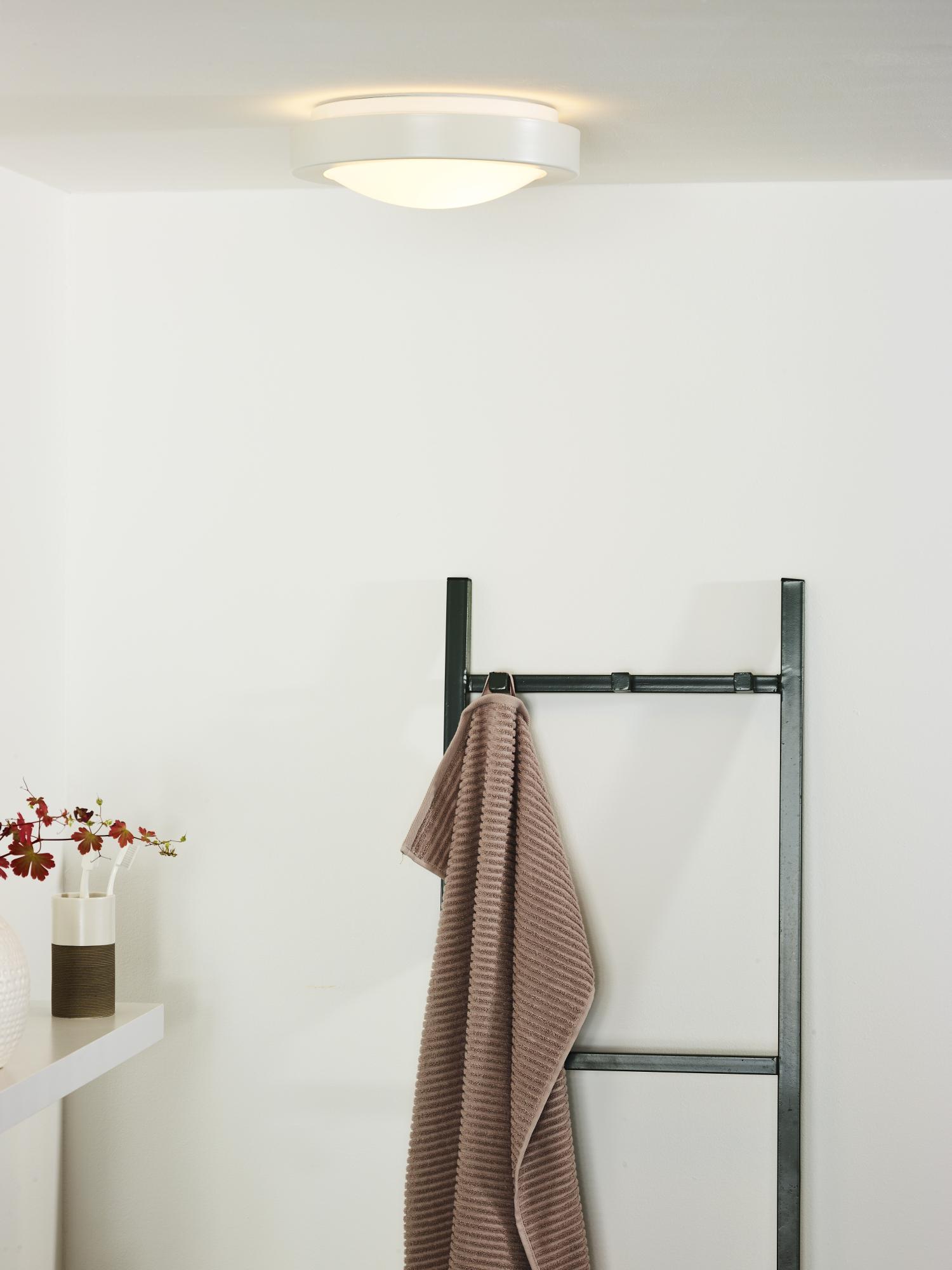 Lucide FRESH - Plafonnière Badkamer - Ø 27 cm - 1xE27 - IP44 - Wit - Afbeelding 3