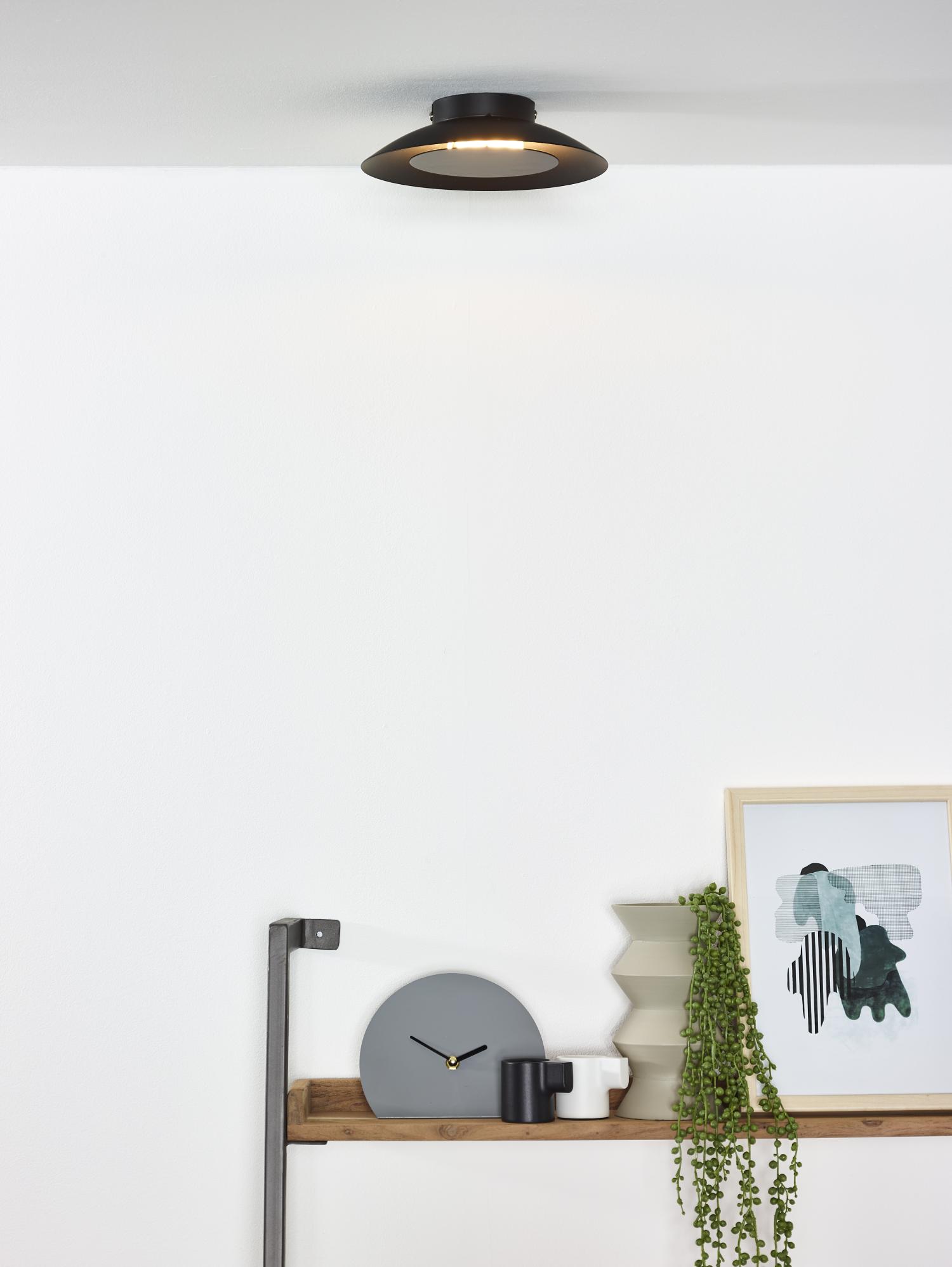 Lucide FOSKAL - Plafonnière - Ø 21,5 cm - LED - 1x6W 2700K - Zwart - Afbeelding 4