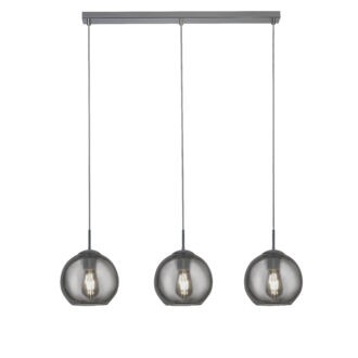 Ballen 3Lt Bar Pendel - Chroom Metaal & Gerookt Glas
