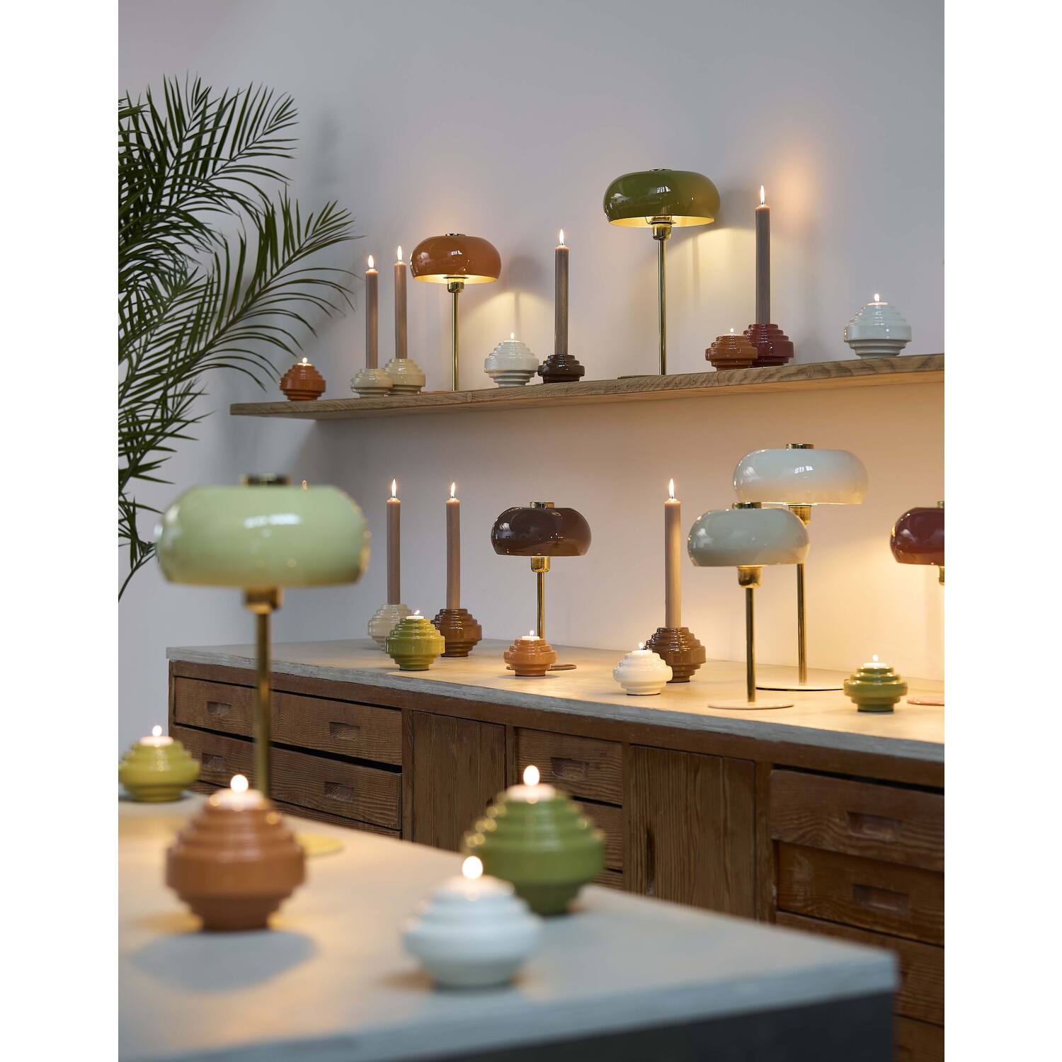 Tafellamp Ø22x34 cm SURIN glans licht grijs+goud - Afbeelding 6