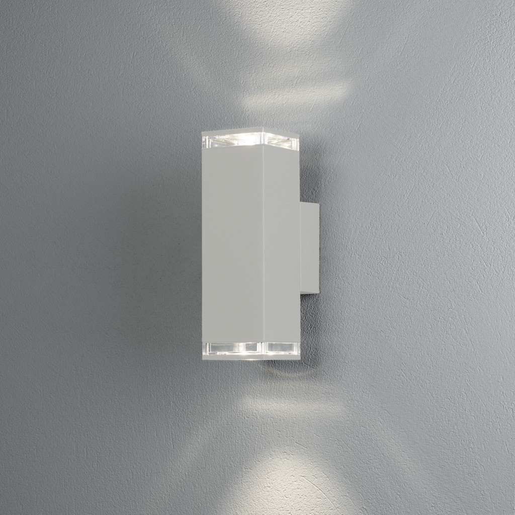 Pollux 230V wandarmatuur twinspot flush 23.5cm single strip, GU10, max 2x 7W