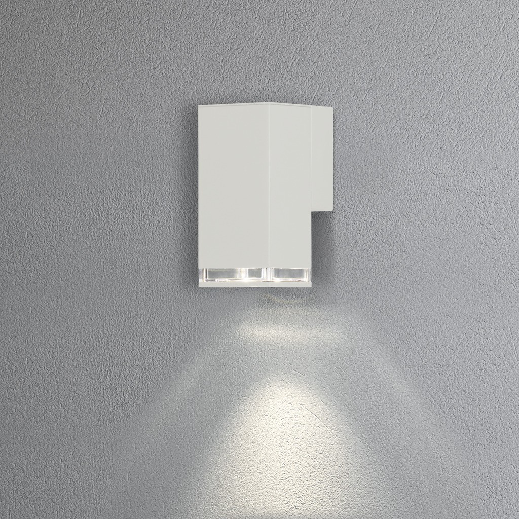 Pollux 230V wandarmatuur downspot flush 23.5cm single strip, GU10, max 1x 7W
