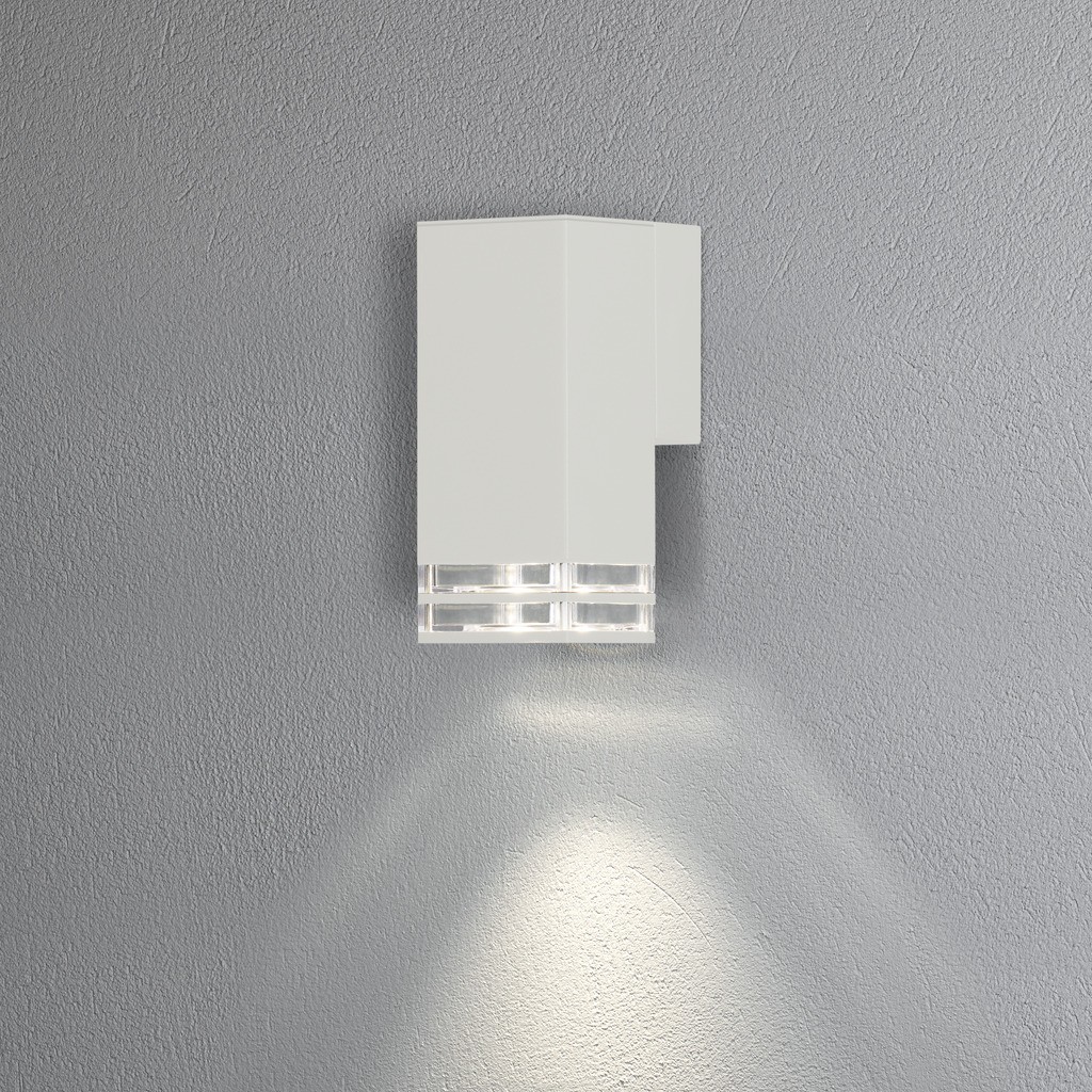 Pollux 230V wandarmatuur downspot flush 27.5cm double strip, GU10, max 1x 7W