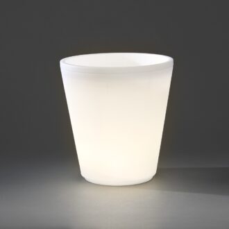 Assisi LED 12V Flowerpot 40cm, opaal kunststof, 15x 0.08W, diepte 22cm, diameter 34cm