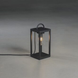 Bologna Lounge 230V terraslantaarn 33cm, 5m aansluitsnoer, E27 max 40W, transparant glas