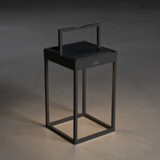 Portofino LED IP54 hybride lounge/tafel/terras/hanglamp, dimmer 5-100%, solar oplaadbaar of USB oplaadsnoer, schemersensor, 2700K of 3000K (extra) warmwit, Lithium batterij