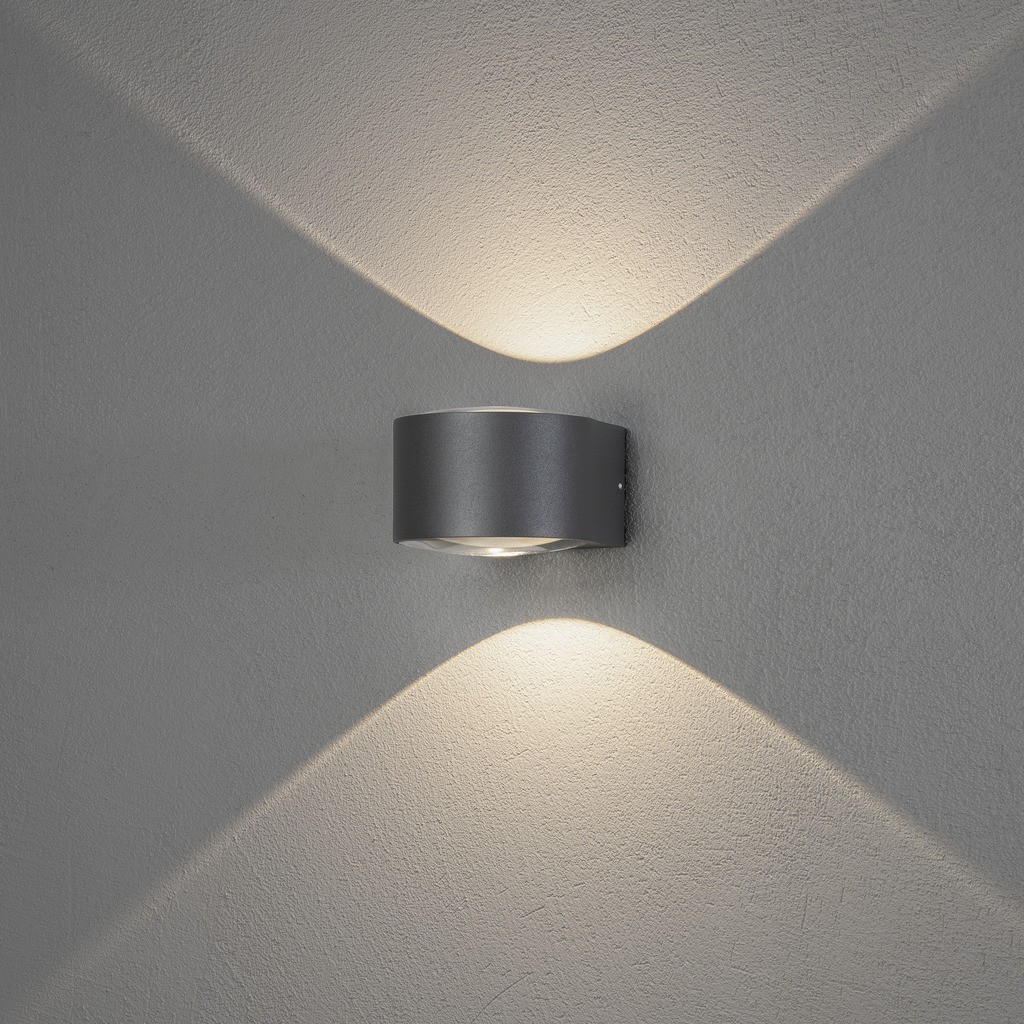 Gela PowerLED 230V wandarmatuur flush rond twin 11x6.5cm, 2x 6W