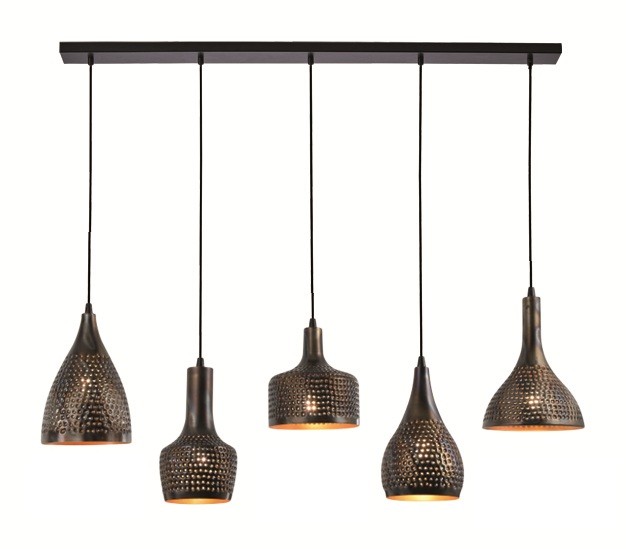 Hanglamp "Fuoco" 5-lichts Balk Gevlamd