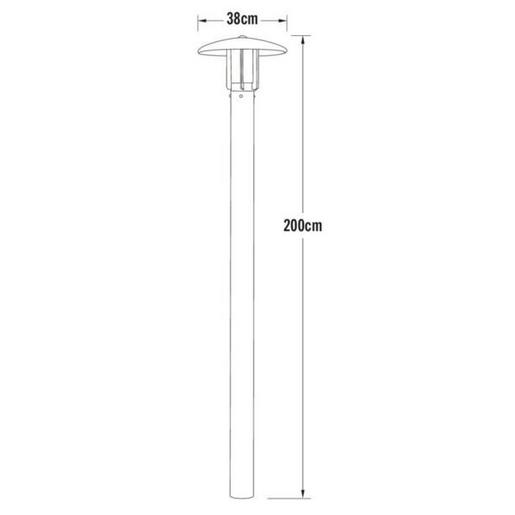 Heimdal 230V staand armatuur 1-lichts 200cm, E27 max 60W - Afbeelding 3