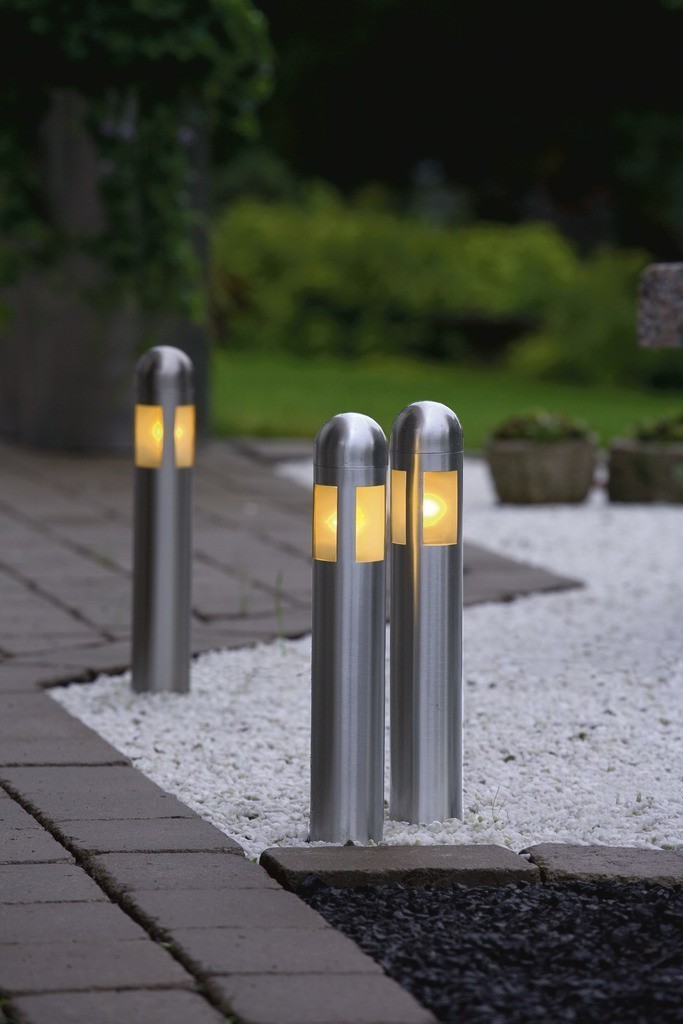 Amalfi LED 12V Set van 3 paaltjes rond diameter 6cm op grondspies 35cm, 3x 0.6W - Afbeelding 4