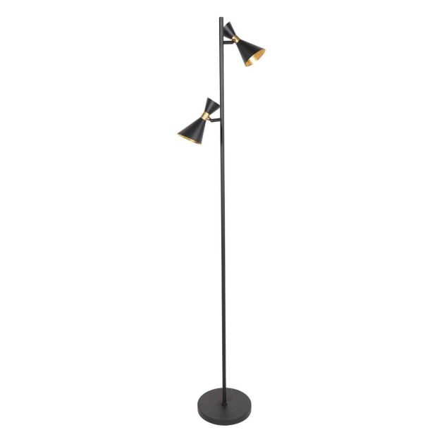 Zwarte 2 lichts vloerlamp Preto 4112ZW met GU10 fittingen - Afbeelding 4