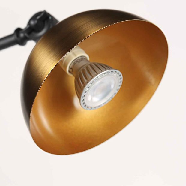 Zwart met bronzen wandlamp Pintino 4126ZW GU10 fitting - Afbeelding 9