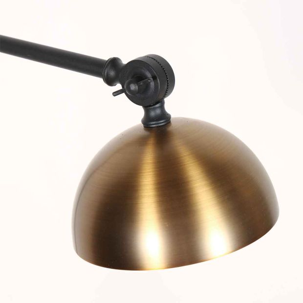 Zwart met bronzen wandlamp Pintino 4126ZW GU10 fitting - Afbeelding 3