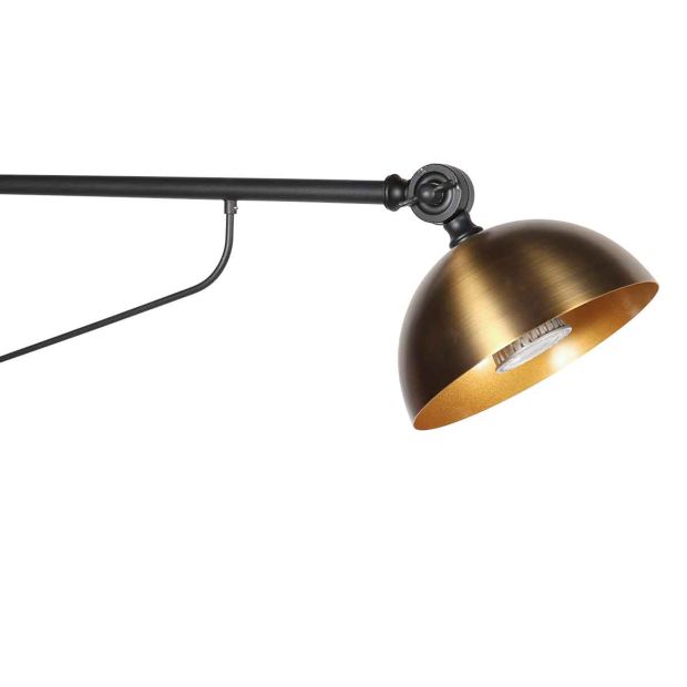 Zwart met bronzen wandlamp Pintino 4126ZW GU10 fitting - Afbeelding 5