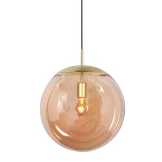 Hanglamp Bollique 4186ME Messing – Amber glas Ø40 cm