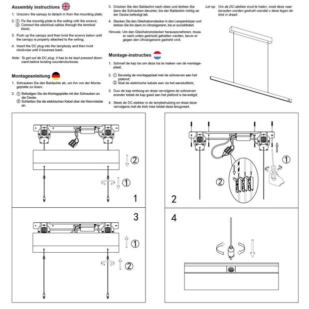 Zwarte hanglamp Fluxy 4190ZW – In hoogte verstelbaar tot 160 cm, breedte 160 cm - Afbeelding 8