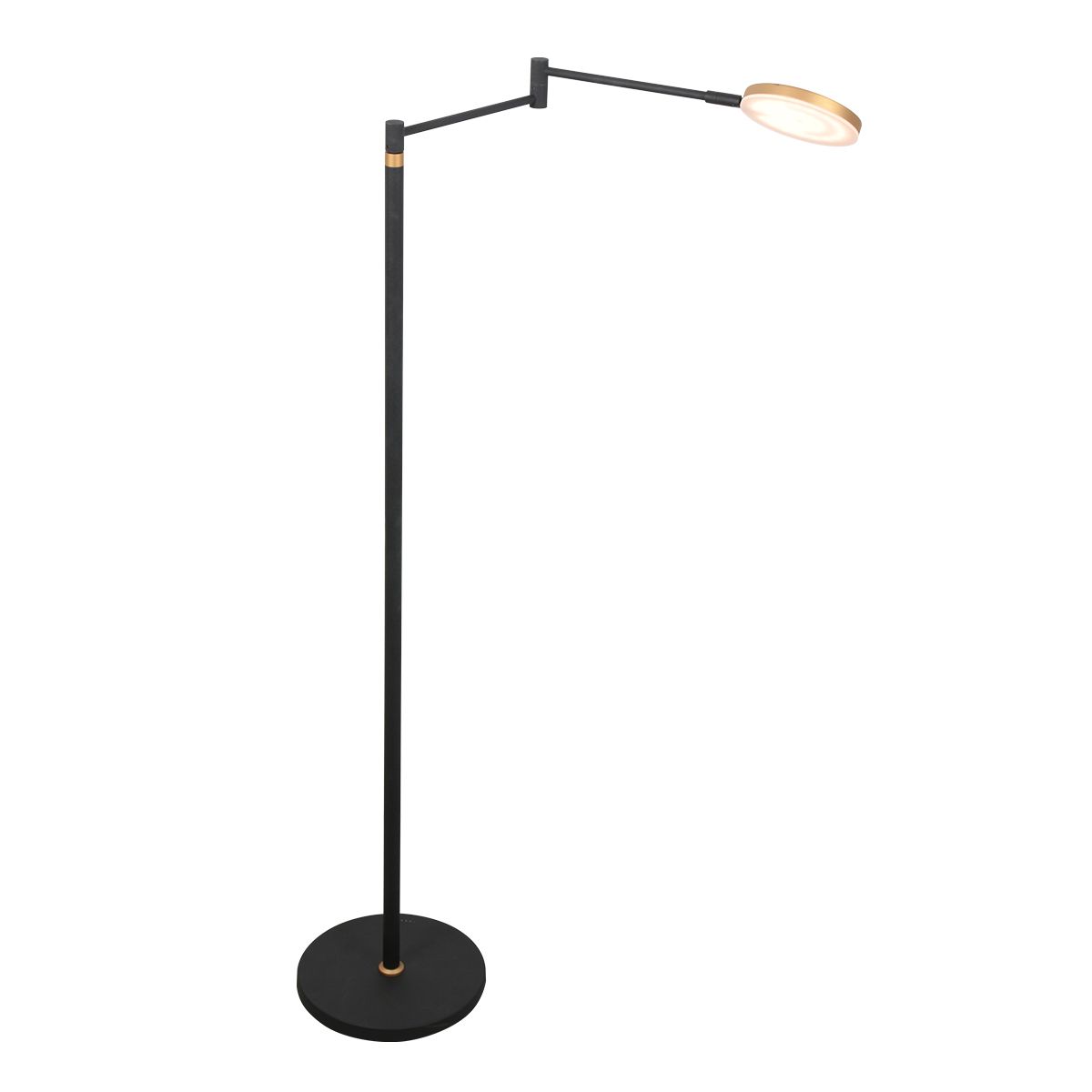 Zwarte vloerlamp Soleil 3515GO met goudkleurige details – Oplaadbare accu en zwenkarm - Afbeelding 4