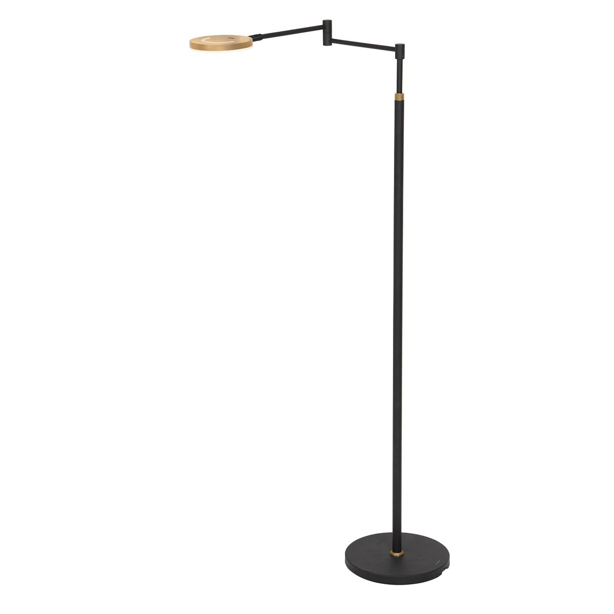 Zwarte vloerlamp Soleil 3515GO met goudkleurige details – Oplaadbare accu en zwenkarm - Afbeelding 17