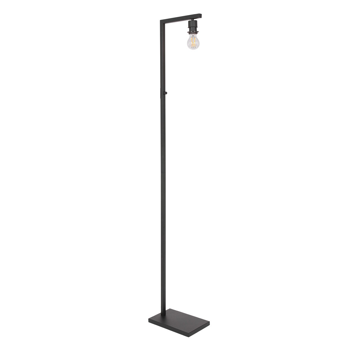 Zwarte vloerlamp Stang 3706ZW met schakelaar en naturel gras kap - Afbeelding 8