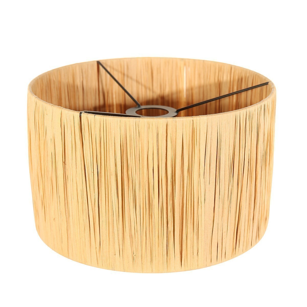 Zwarte vloerlamp Stang 3706ZW met schakelaar en naturel gras kap - Afbeelding 5