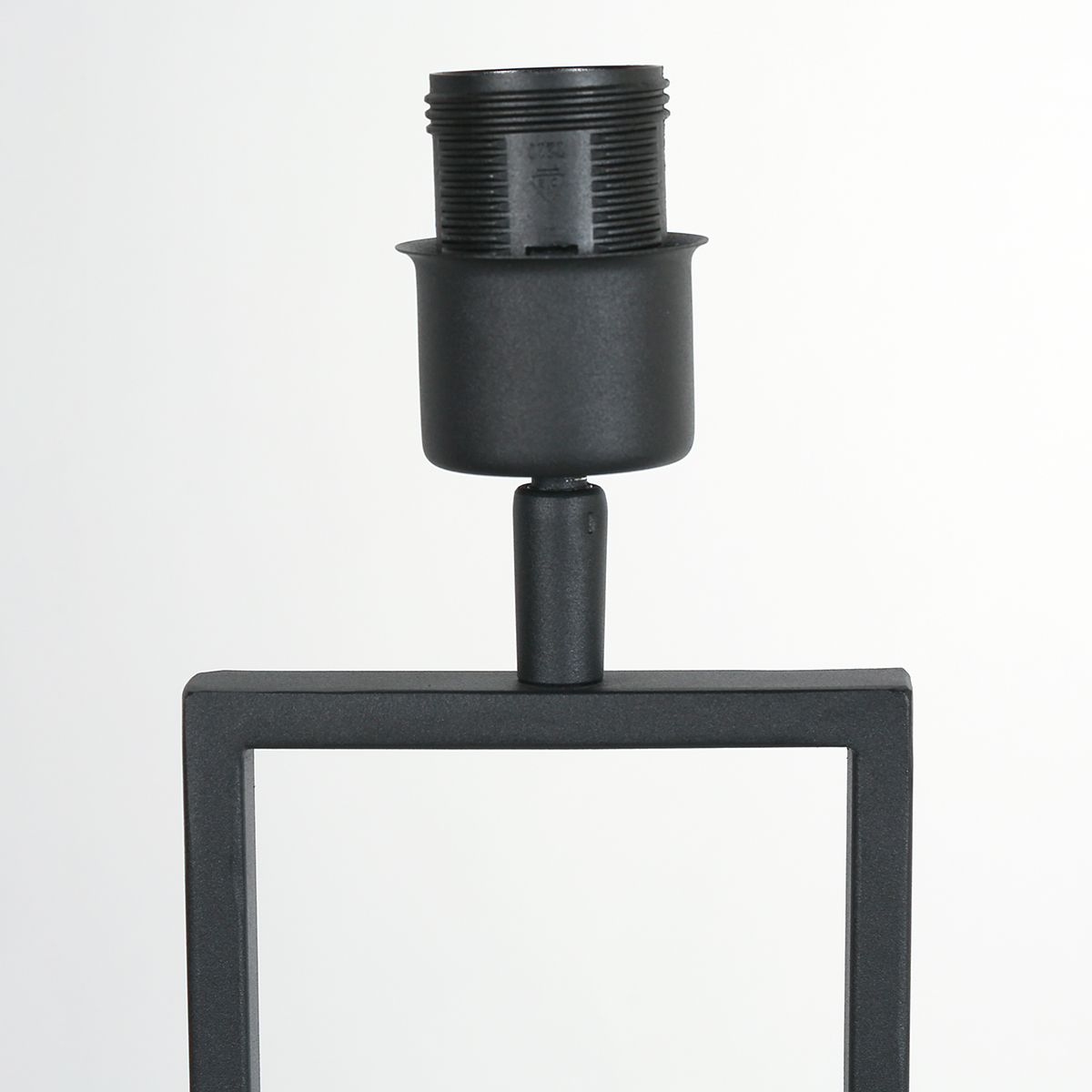 Zwarte tafellamp Stang 3858ZW met E27 fitting en grijs velours stoffen kap - Afbeelding 4