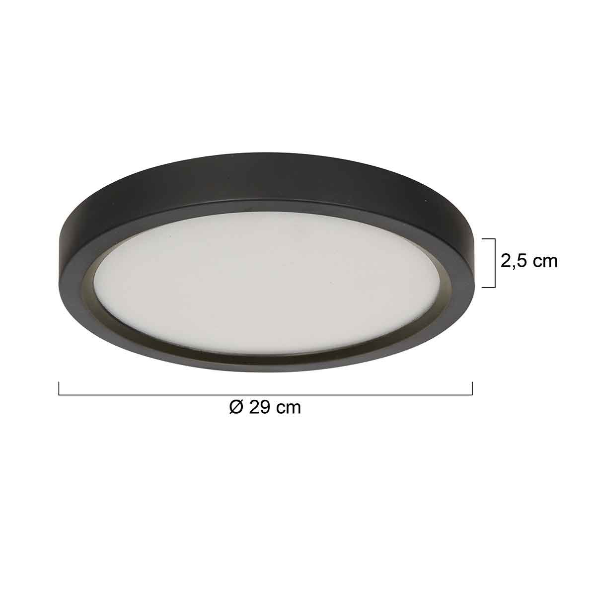 Zwarte Plafondlamp 4132ZW met 3 standen dimfunctie en lichtkleur instelbaarheid Ø29 cm - Afbeelding 7