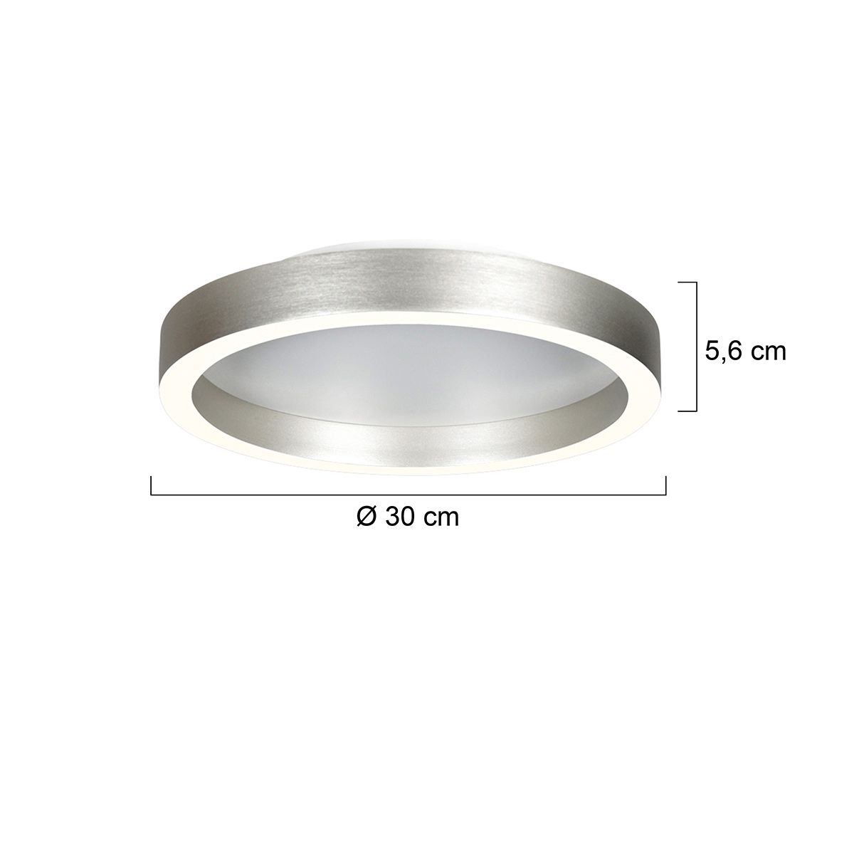 Plafondlamp Ringlux 4134ST Staal – Dimbare LED plafonnière Ø30 cm met uplight - Afbeelding 11