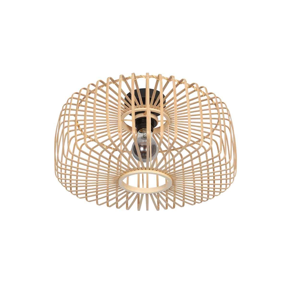 Naturelkleurige plafondlamp Bloeba 4146ZW met bamboe kap Ø40cm - Afbeelding 2
