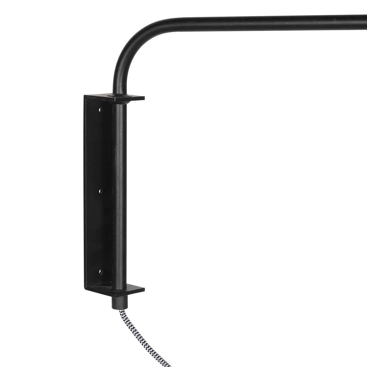 Zwarte Wandlamp Bloeba 4176ZW met wit groen velours kap - Afbeelding 4