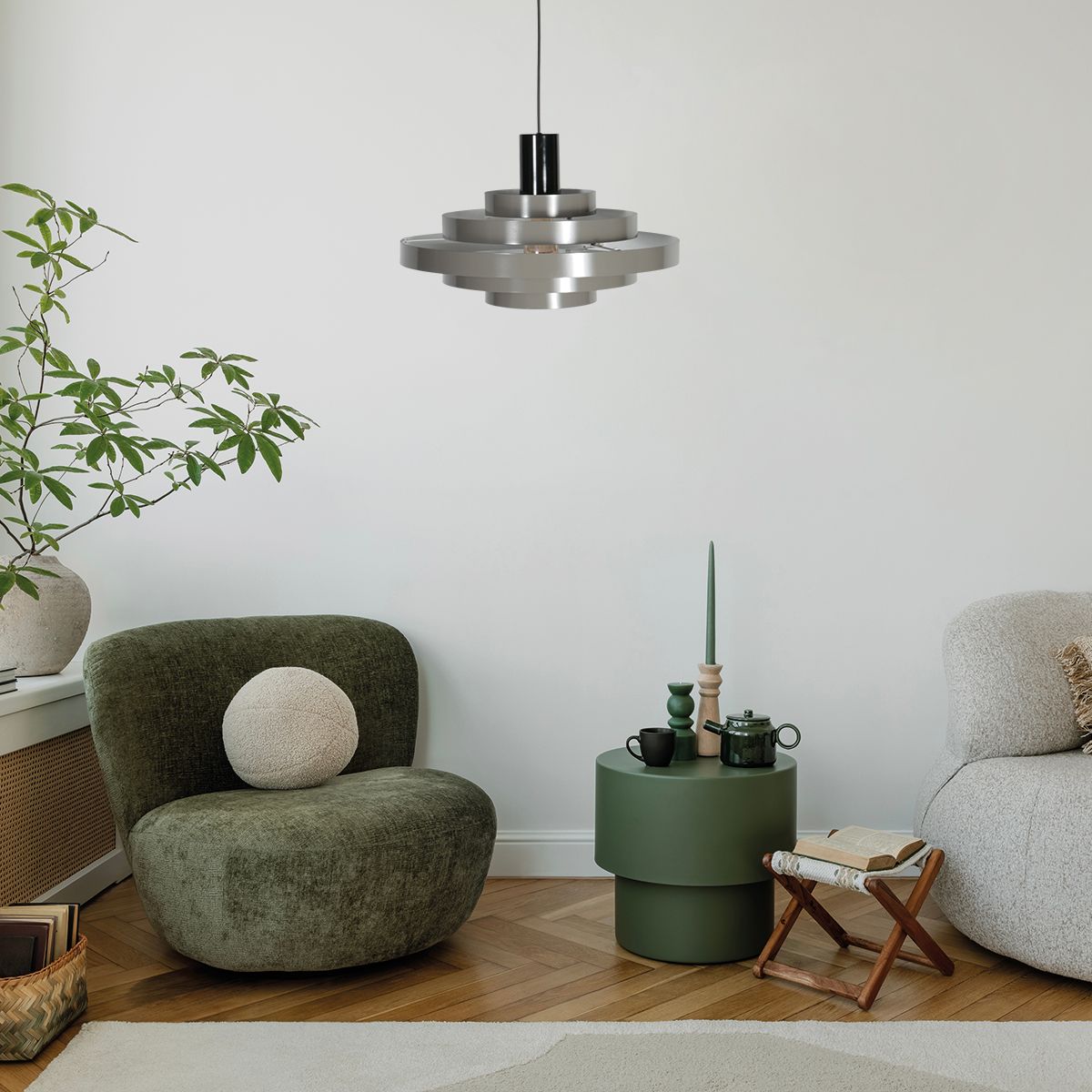 Grijze Hanglamp Halo Cirque 4217GR – Uniek Lichtspel met Elegante Metalen Ringen - Afbeelding 3