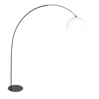 Zwarte vloerlamp Curve 4259ZW met wit kunststof kogelronde kap – Uniek design en functioneel gebruik